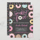 Donut Baby Strooi Uitnodiging Gestrooid Met Liefde (Voorkant / Achterkant)