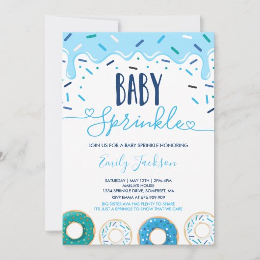 Donut Baby Strooi Uitnodiging Gestrooid Met Liefde (Voorkant)