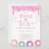 Donut Baby Strooi Uitnodiging Overgoten Met Liefde (Voorkant)