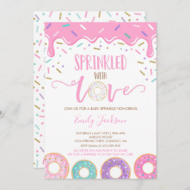Donut Baby Strooi Uitnodiging Overgoten Met Liefde
