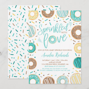 Donut Baby Strooi Uitnodiging Overgoten Met Liefde