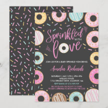 Donut Baby Strooiafsprinvitatie Gestrooid Met Lief