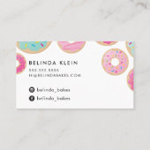 DONUT BAKER LOGO schattig bakken confectie roze mu Visitekaartje (Achterkant)