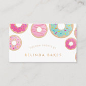 DONUT BAKER LOGO schattig bakken confectie roze mu Visitekaartje (Voorkant)