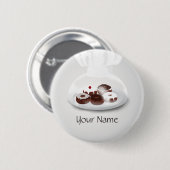 Donut Bakery Baker Naam Button (Voorkant /achterkant)
