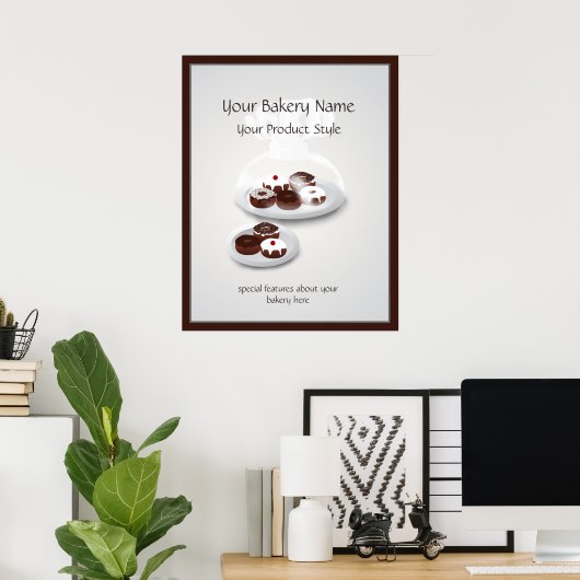 Donut Bakery Shop Floor Sign Poster (Thuiskantoor)