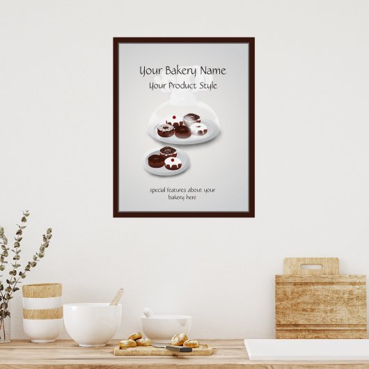Donut Bakery Shop Floor Sign Poster (Keuken)