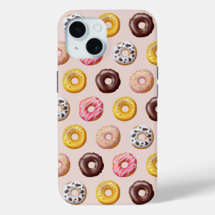 Donut Bakery Shop Patroon iPhone 15 Case