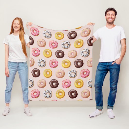 Donut Bakery Shop Patroon Fleece Deken (In situ)