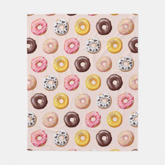 Donut Bakery Shop Patroon Fleece Deken (Voorkant)