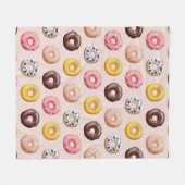 Donut Bakery Shop Patroon Fleece Deken (Voorkant (Horizontaal))