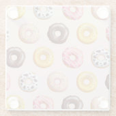 Donut Bakery Shop Patroon Glazen Onderzetter (Achterkant)