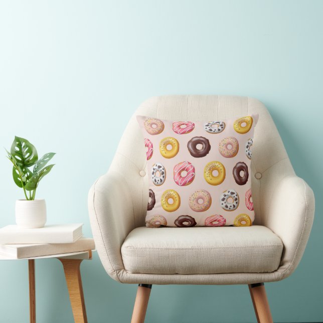 Donut Bakery Shop Patroon Kussen (Stoel)