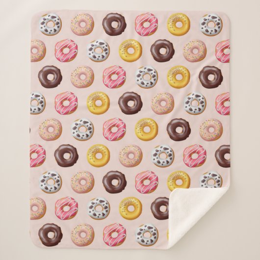 Donut Bakery Shop Patroon Sherpa Deken (Voorkant)
