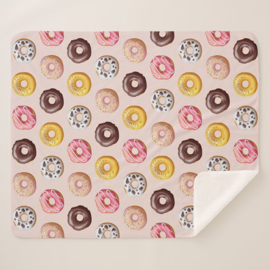 Donut Bakery Shop Patroon Sherpa Deken (Voorkant (horizontaal))