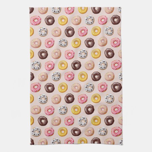 Donut Bakery Shop Patroon Theedoek (Verticaal)