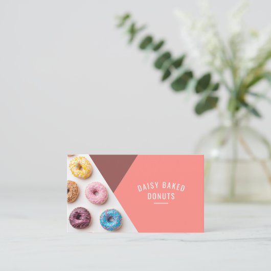 Donut Bakery Sweets Chef Desserts Visitekaartje (Staand voorkant)