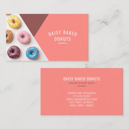Donut Bakery Sweets Chef Desserts Visitekaartje (Voorkant / Achterkant)