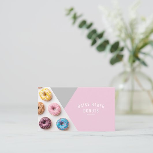 Donut Bakery Sweets Chef Desserts Visitekaartje (Staand voorkant)