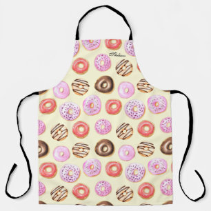 Donut Bakken Moderne Waterverf Gepersonaliseerde n Schort
