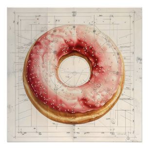 Donut Bakkerij Diagram Foto Afdruk