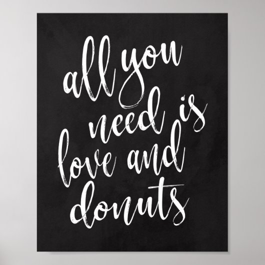 Donut bar 8x10 krijtbord trouw teken poster (Voorkant)