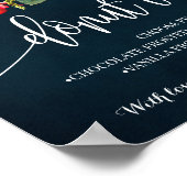 Donut Bar Bridal Wedding Reception Wine Navy Sign Poster (Hoek)