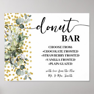 Donut Bar Bruiloft Vrijgezellenfeest Eucalyptus Go Poster