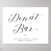 Donut Bar Chic Calligrafie Script Trouw Teken Poster (Voorkant)