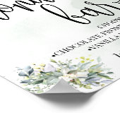 Donut bar party bruiloft receptie eucalyptus green poster (Hoek)