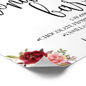 Donut bar party bruiloft receptie marsala poster (Hoek)