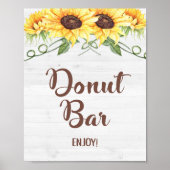 DONUT BAR Sunflower Shower of partijsymbool Poster (Voorkant)