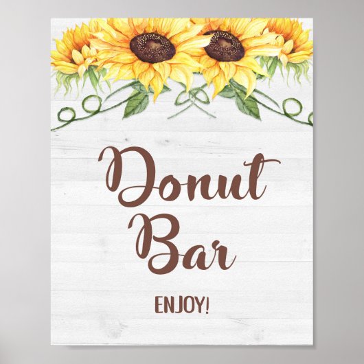 DONUT BAR Sunflower Shower of partijsymbool Poster (Voorkant)