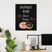 Donut Bar Trouwbord - Het leven is zoet Poster (Thuiskantoor)