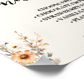 Donut Bar Wedding Vrijgezellenfeest Herfst Wildflo Poster (Hoek)