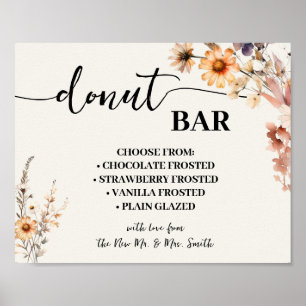Donut Bar Wedding Vrijgezellenfeest Herfst Wildflo Poster