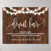 Donut Bar Westerse Bruiloft Bruidsfeest Bord Poster (Voorkant)