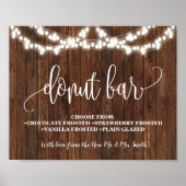 Donut Bar Westerse Bruiloft Huwelijk Feest Bord Poster (Voorkant)