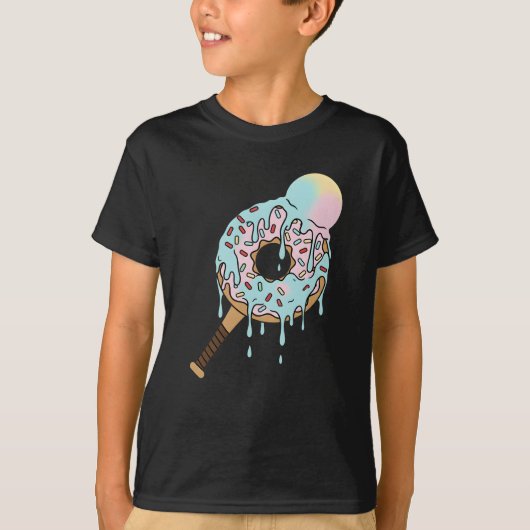 Donut Baseball Bat Ice Cream Drip Kids Toddler Boy T-shirt (Voorkant)