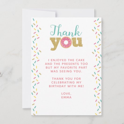 Donut bedankpassen kaart (Voorkant)