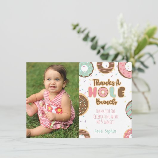 Donut Bedankt a Hole Bunch Dank je wel Kaart (Staand voorkant)