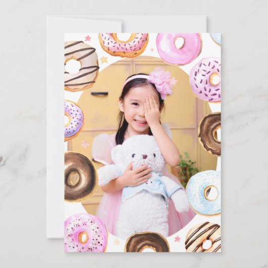 Donut Bedankt a Hole Bunch Foto Verjaardag Dank u (Achterkant)