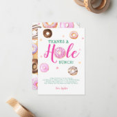 Donut Bedankt a Hole Bunch Foto Verjaardag Dank u Notitiekaartje (Voorkant / Achterkant in situ)
