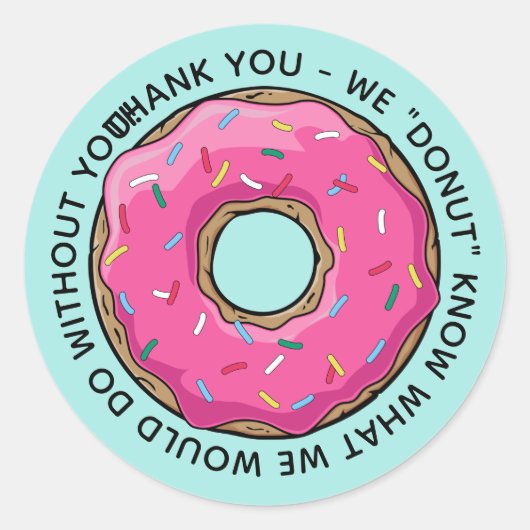 DONUT Bedankt Leraren Ronde Sticker (Voorkant)