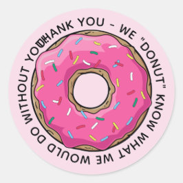 DONUT Bedankt Leraren Ronde Sticker