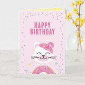 Donut Beer Verjaardag Wenskaart Kaart (Gele Bloem)