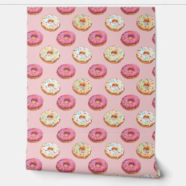 Donut Behang | Leuke Voedselpatroon Muur Bekleding