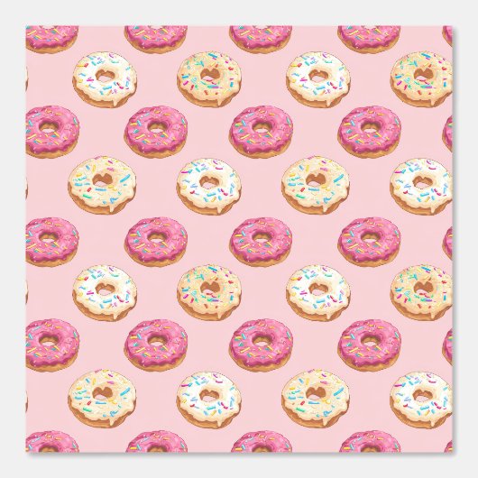 Donut Behang | Leuke Voedselpatroon Muur Bekleding (Voorkant)