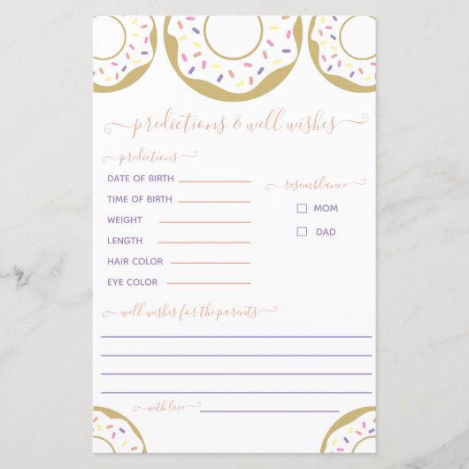 Donut besprenkt met liefdesvoorspelling en goedver (Voorkant)