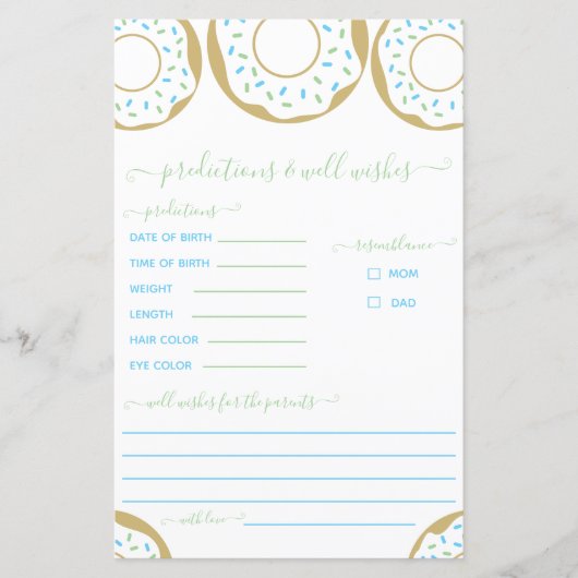 Donut besprenkt met liefdesvoorspelling en goedver (Voorkant)